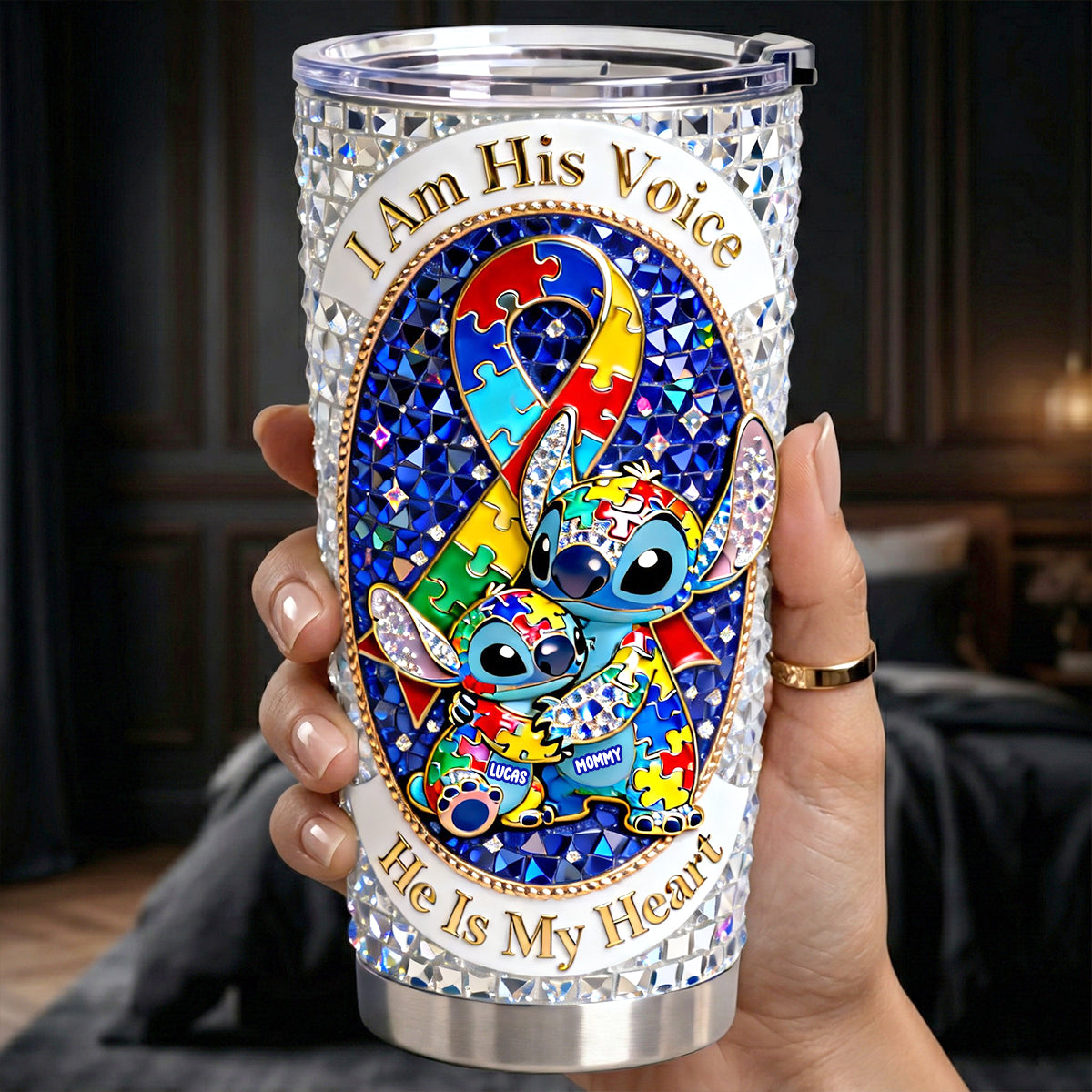 Supportive Autism Mom 20oz Tumbler - Personalized Gift For Autism Mom 01NATN020326-Homacus