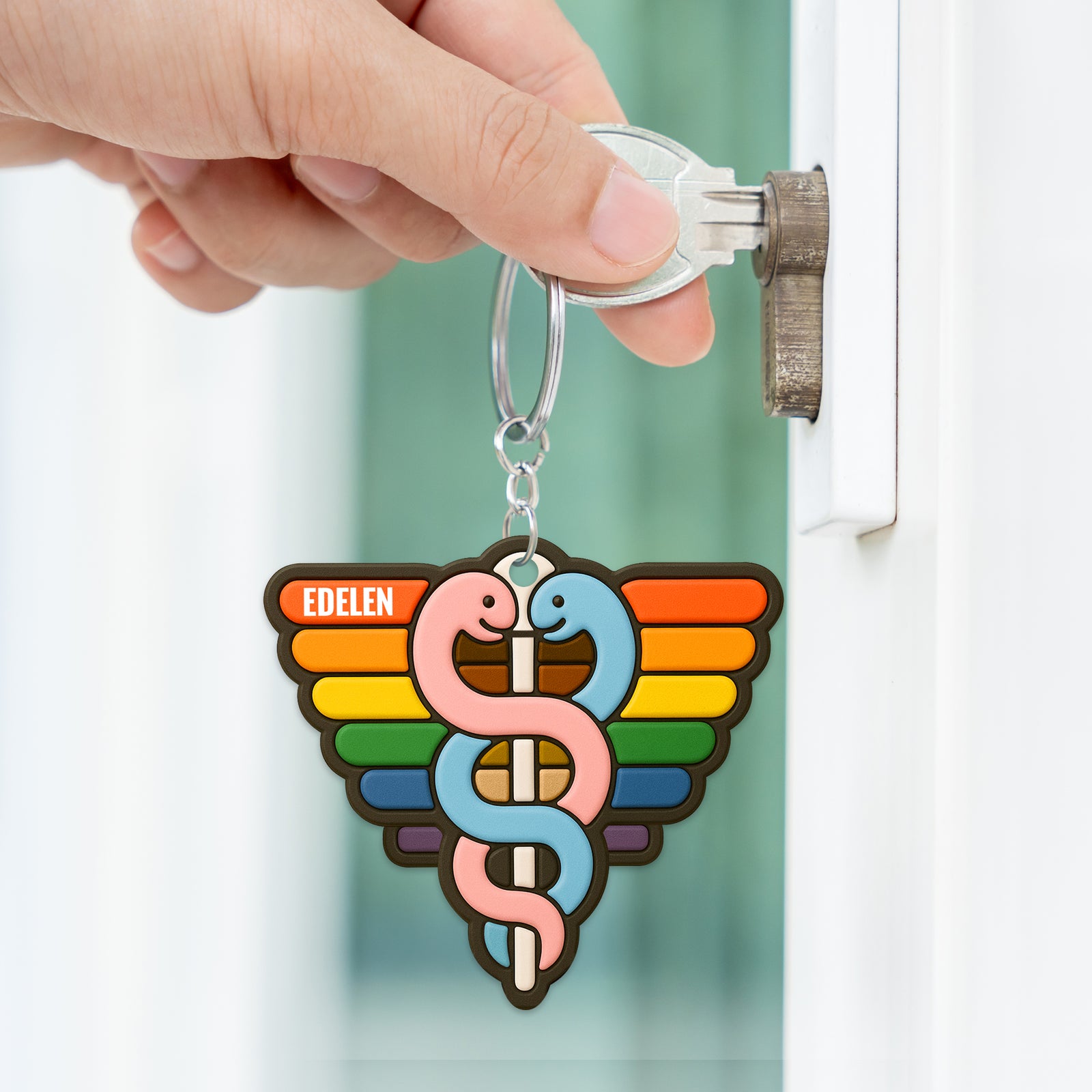 Medical Pride Keychain Personalized Pride Gifts 02HUDT130525-Homacus