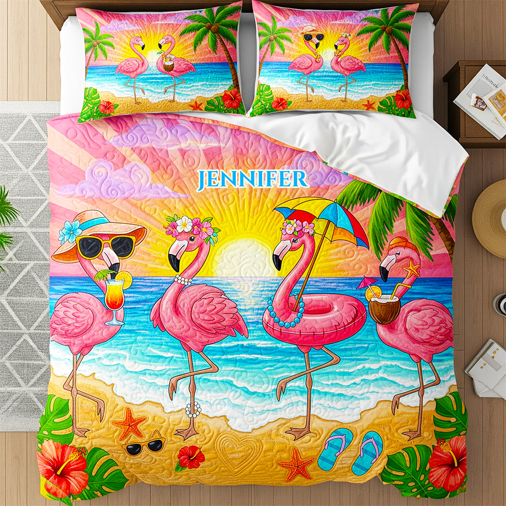 Flamingo Summer Quilt Bed Set Special Line - Gifts For Flamingo Lovers 03NADT160725-Homacus