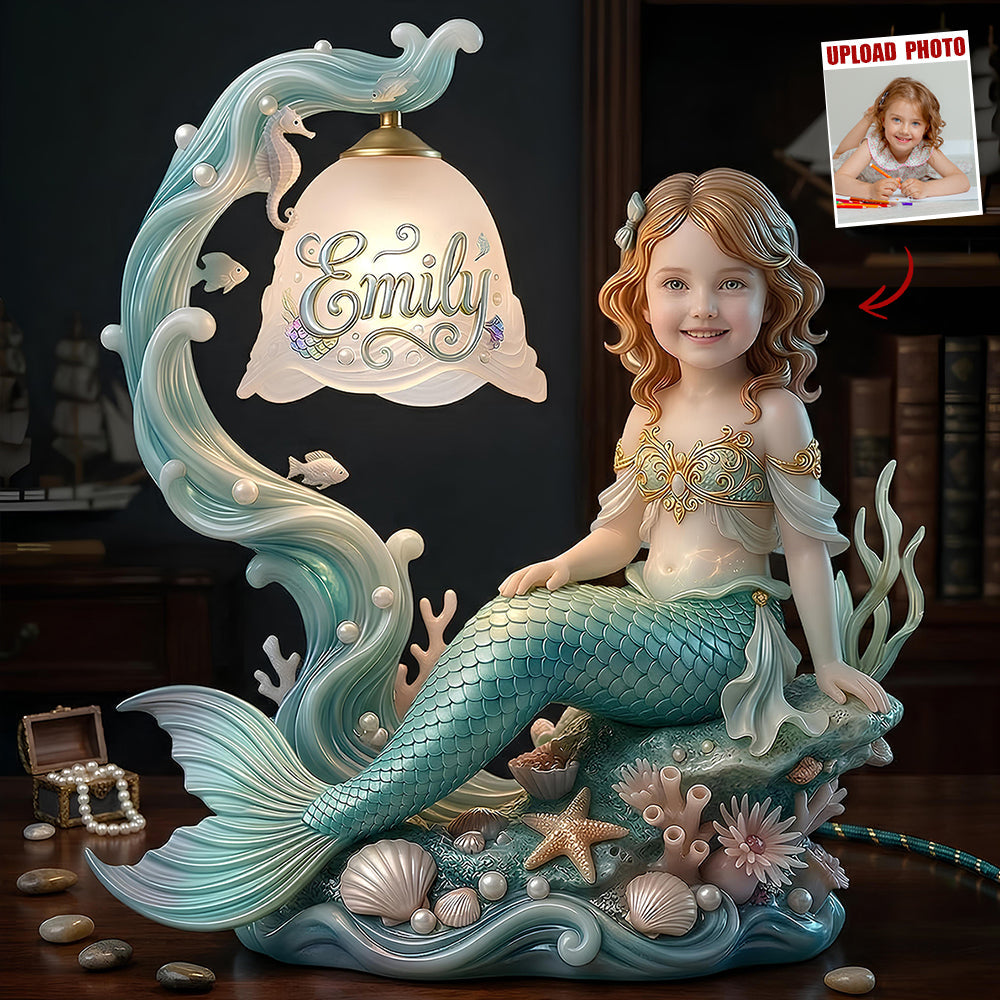 Cute Mermaid Princess Light Box - Personalized Custom Photo Gift For Kids 02NADT190326-Homacus