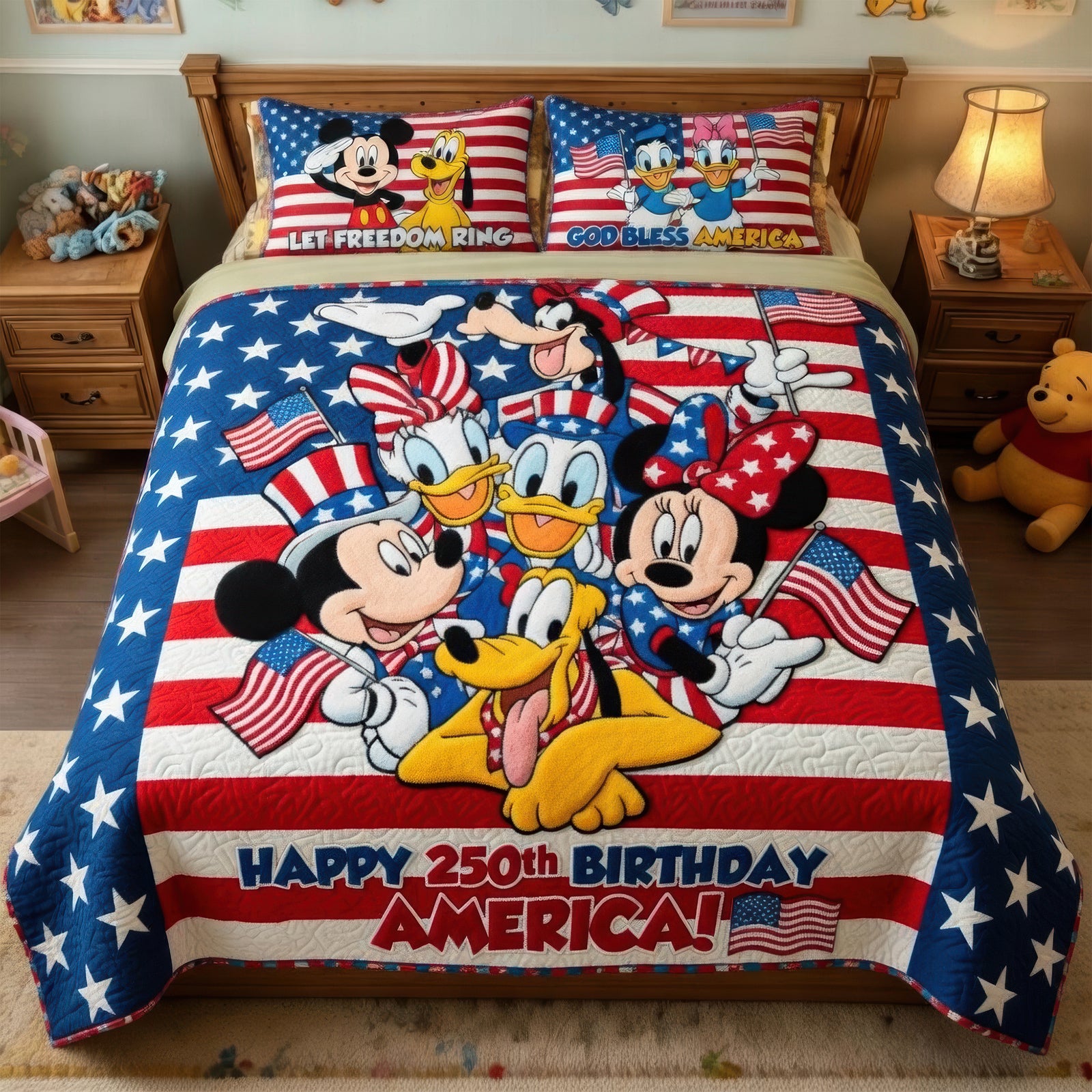 Proud American - Celebrated America 250th Anniversary Quilt Bedding Set 01tyqn260326-Homacus