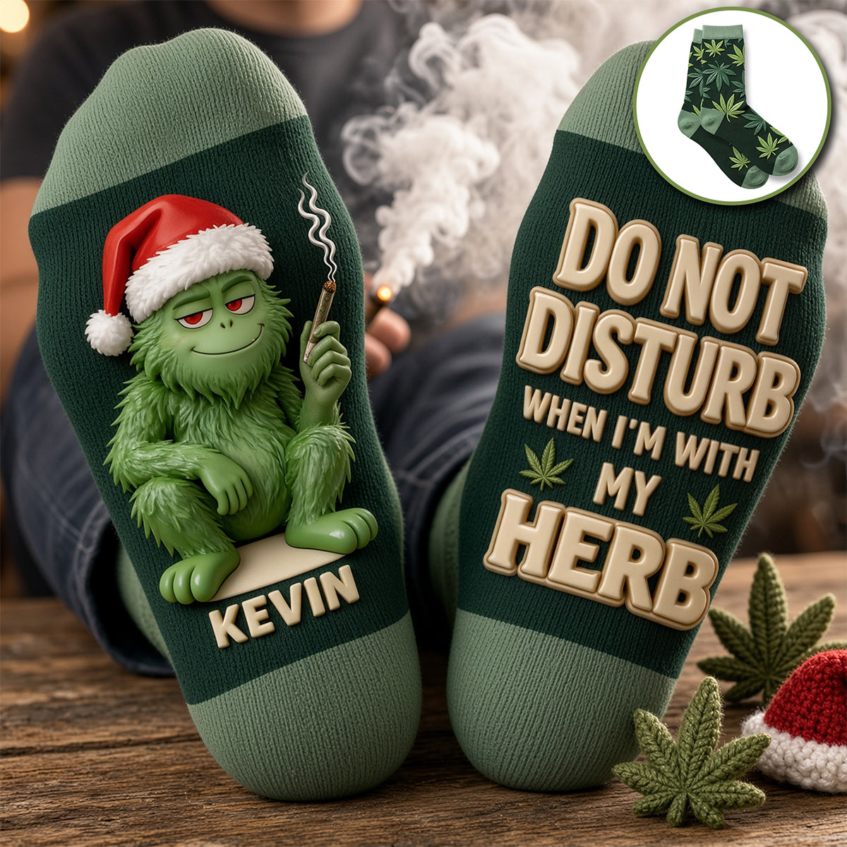 I'm With My Herbs Middle Tube Socks - Personalized Gifts For Stoner Socks 04TOTA190926-Homacus