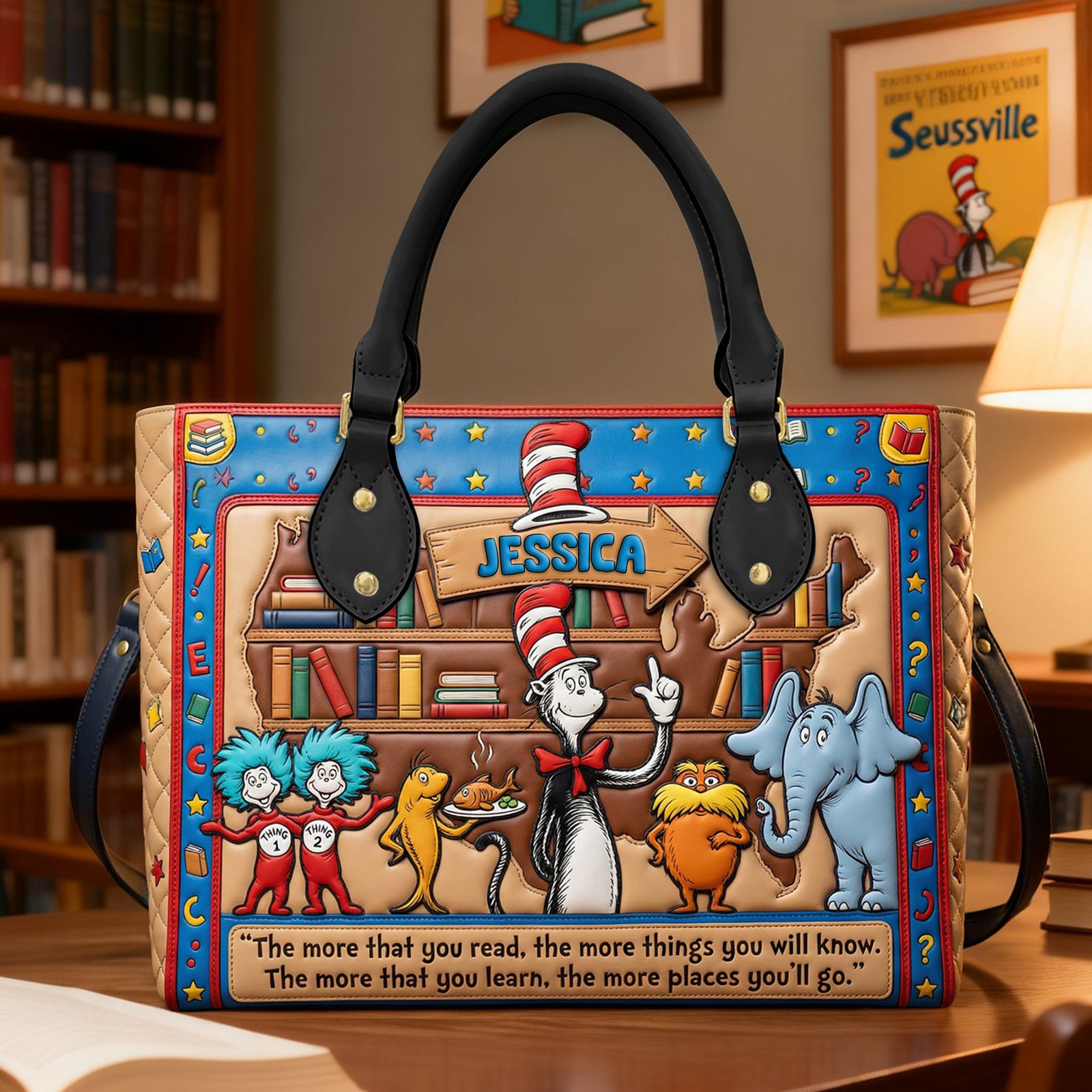 Reading Leather Bag - Personalized Gifts For Book Lover Teacher Leather Bag 05PALU060226-Homacus