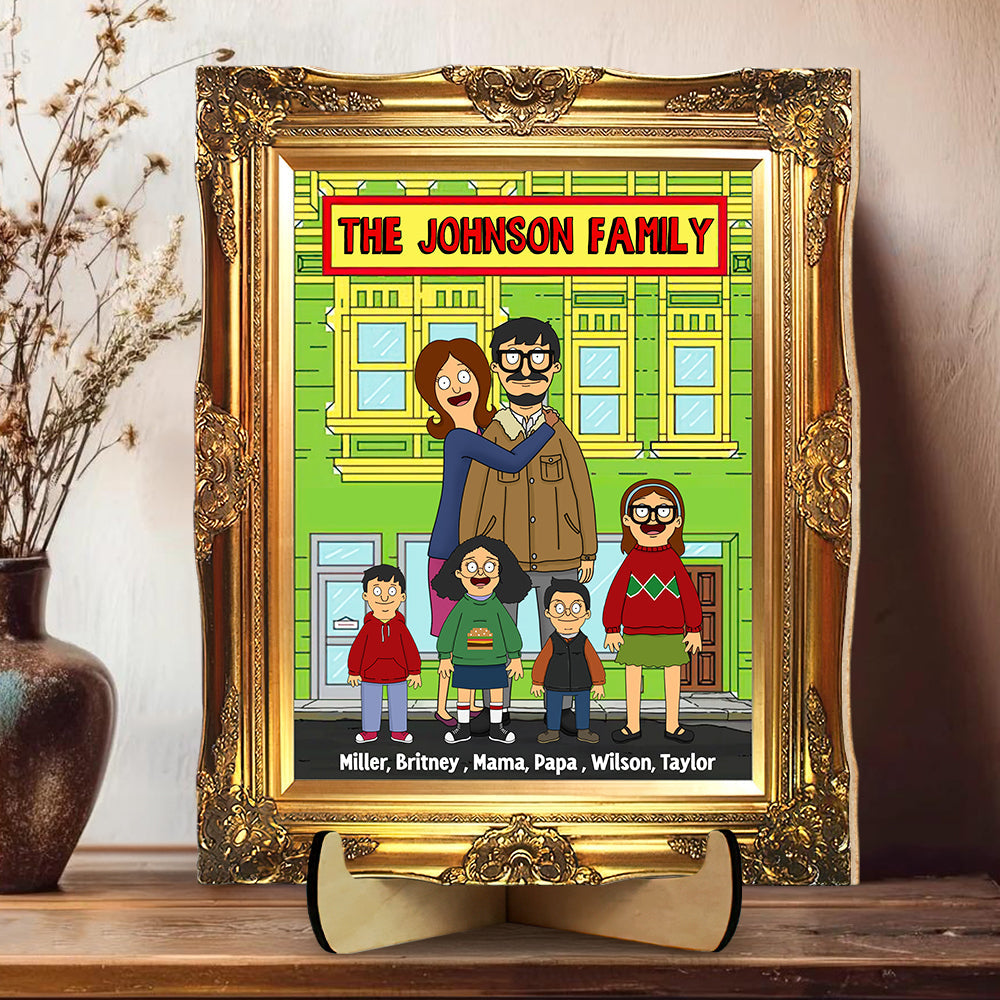 Personalized Gifts For Family Wood Sign Cartoon Family 02ACDT120225HG-Homacus