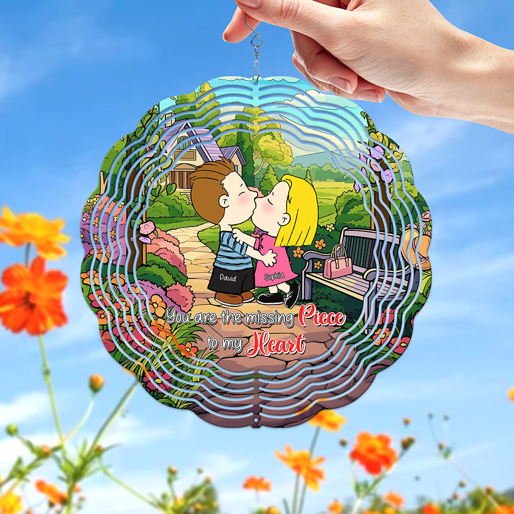 Personalized Gifts For Couple 3D Wind Spinner Missing Piece 01XQQN191224HG-Homacus