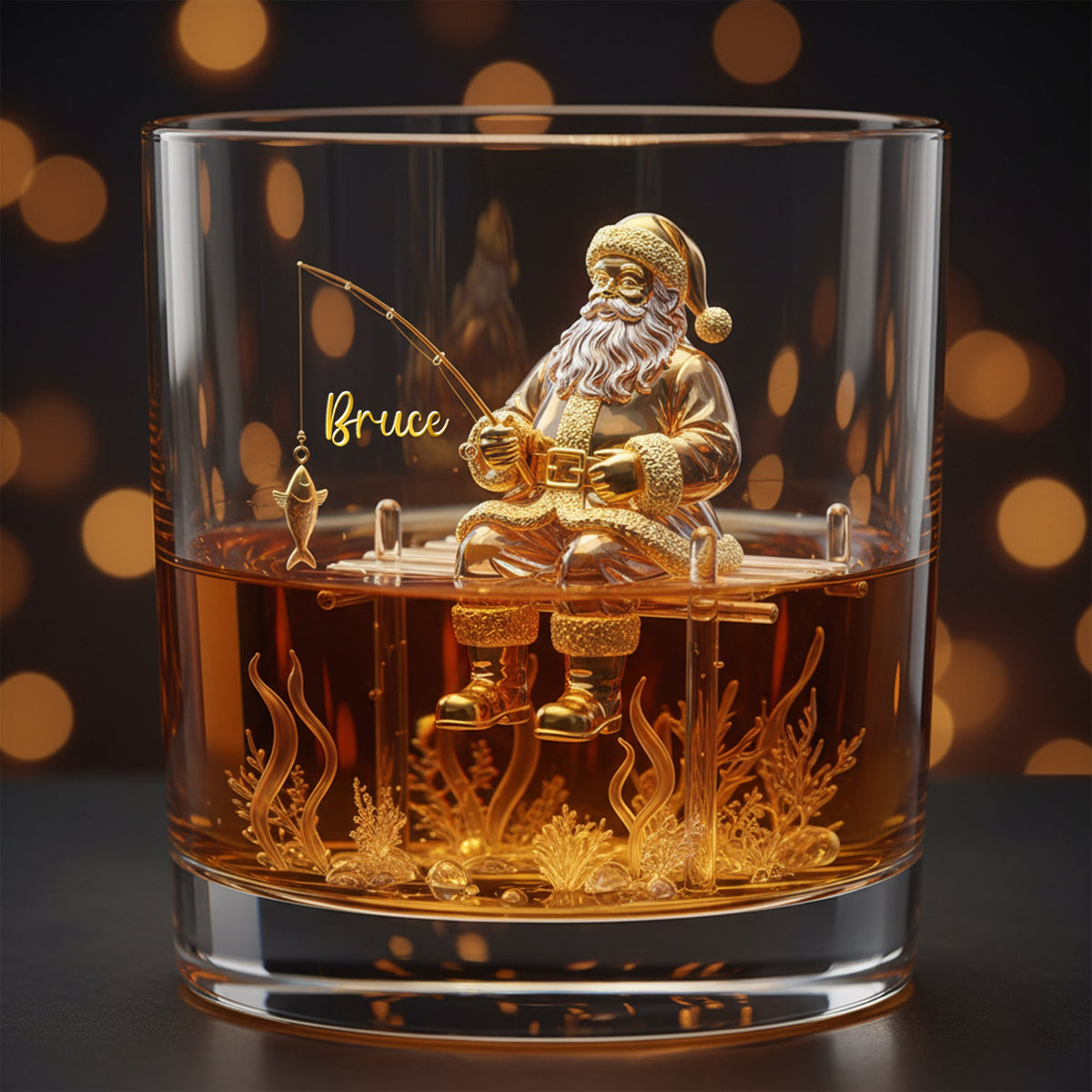 Santa’s Fishing Time Drinking Glass - Personalized Gift For Fishing Lovers 01PALU211025-Homacus
