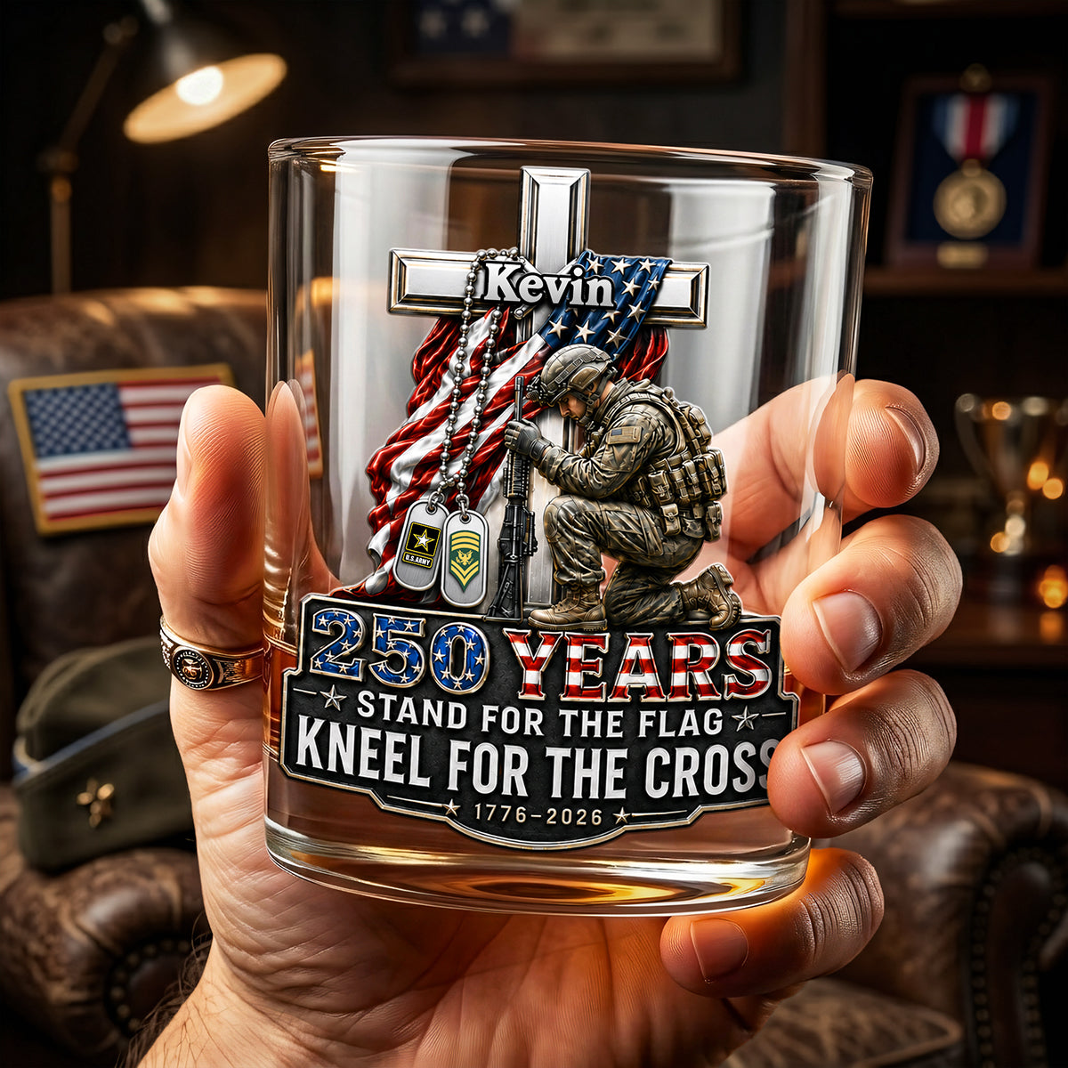 Celebrate America 250th Anniversary Drinking Glass - Personalized Gifts For Veterans 01tota160626-Homacus