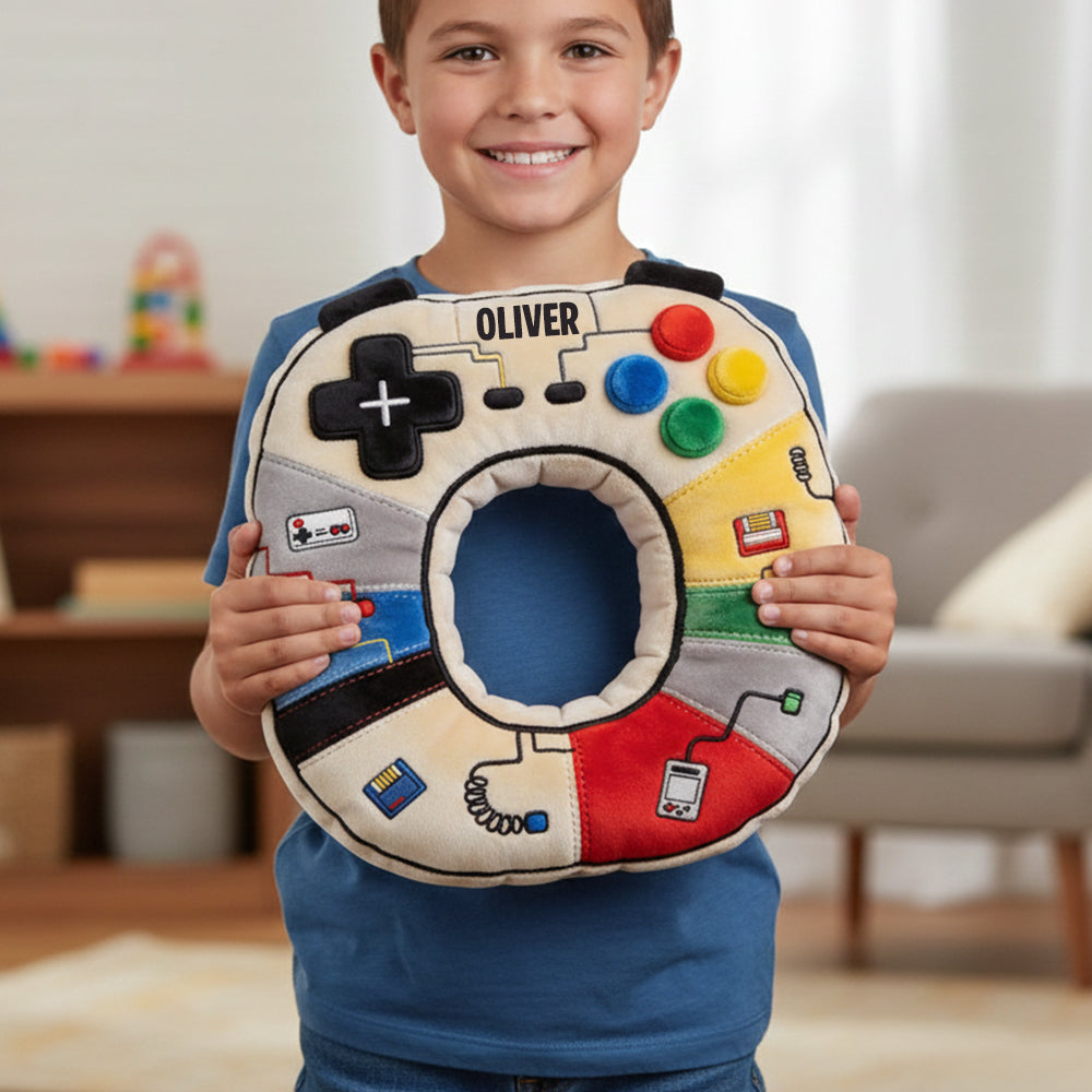 Game Controller Initials Letter Pillow - Personalized Gifts For Kids 01NATN151225-Homacus