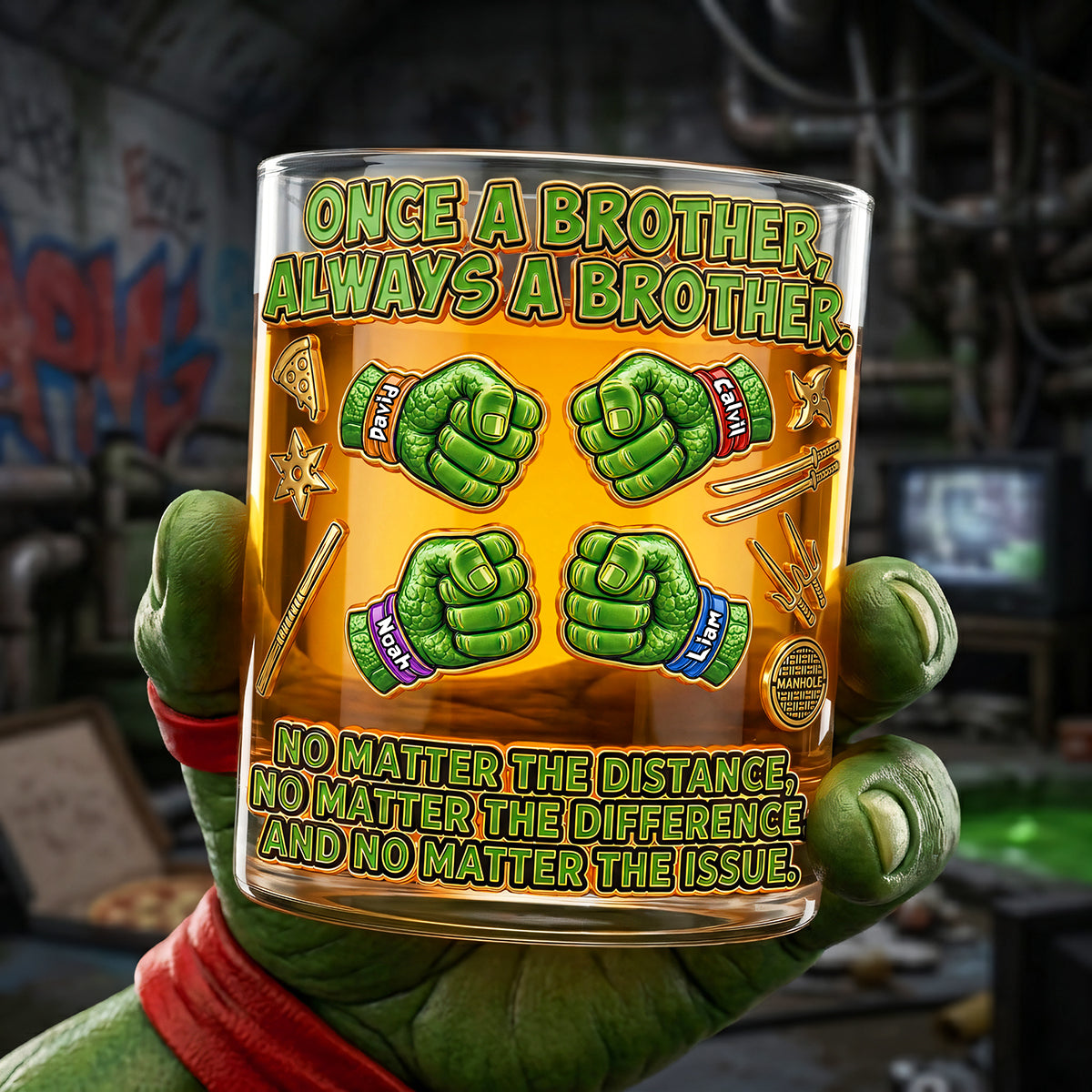 Unbreakable Brotherhood Round Glass - Personalized Gifts For Brothers 02NATA040626-Homacus