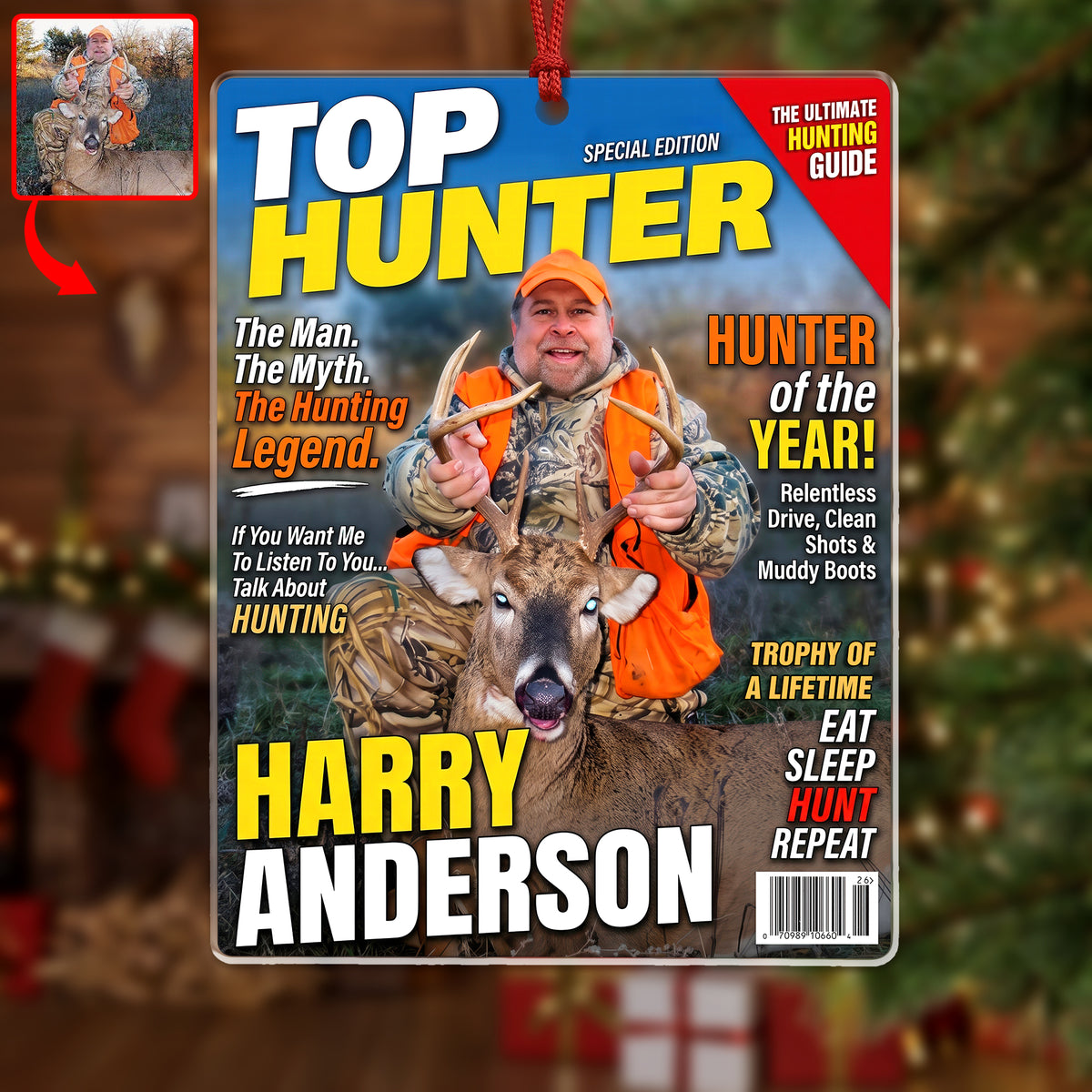 Custom Photo Gifts For Hunting Lovers Christmas Ornament 05huqn040926