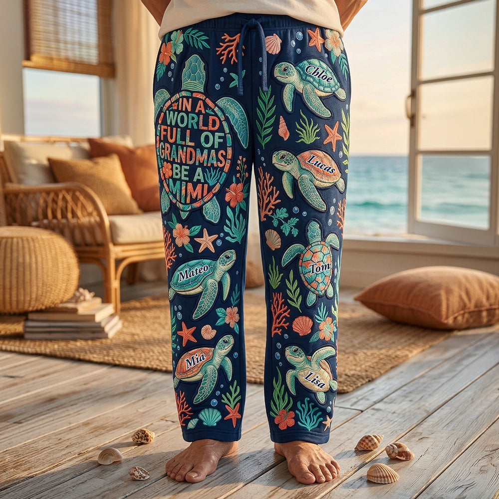 Grandma Turtle Pajama Pants - Personalized Gifts For Grandmas 03nadt090326-Homacus