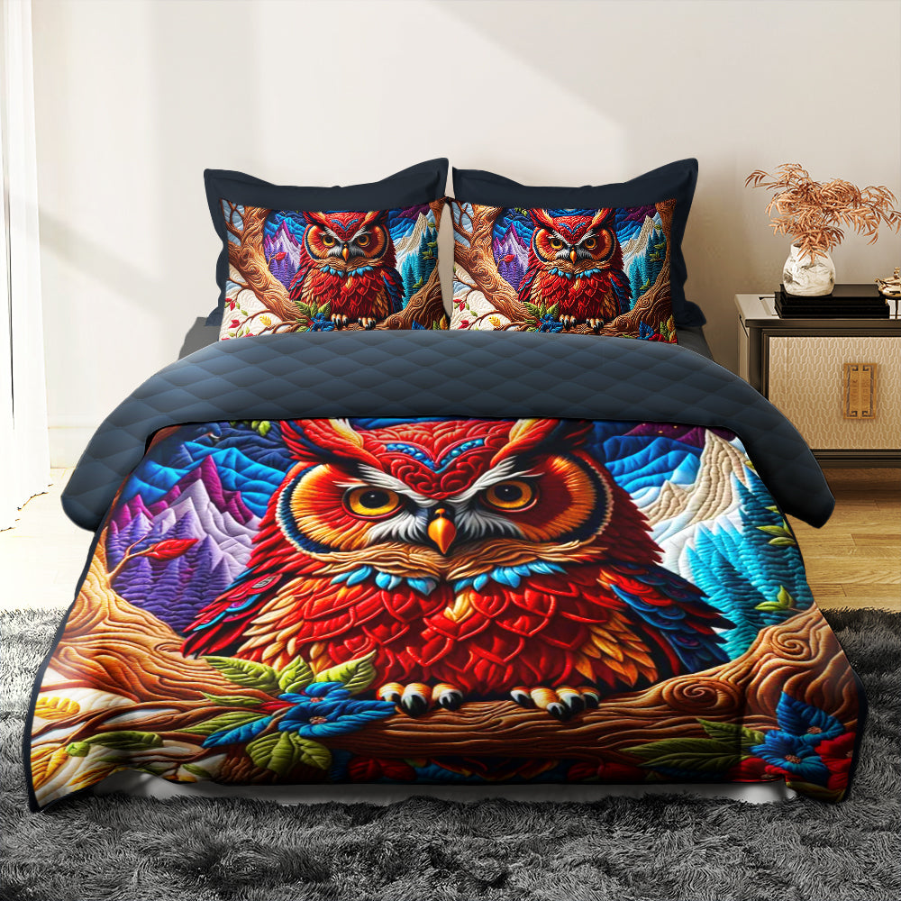 Personalized Owl Quilt Bed Set 04hutn200125-Homacus