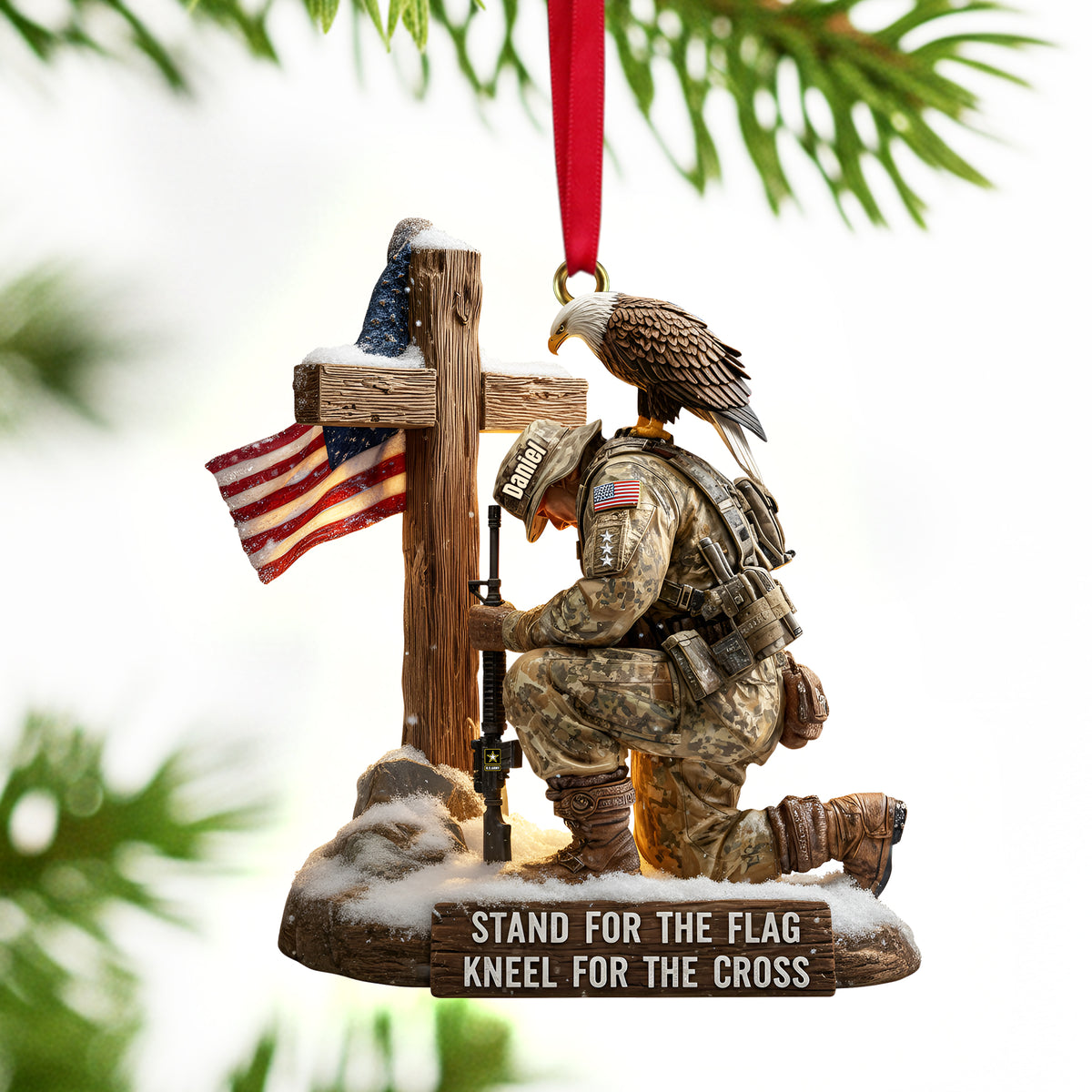 Faithful Warrior Christmas Ornament - Personalized Gift For Veteran 04TGLU151025-Homacus
