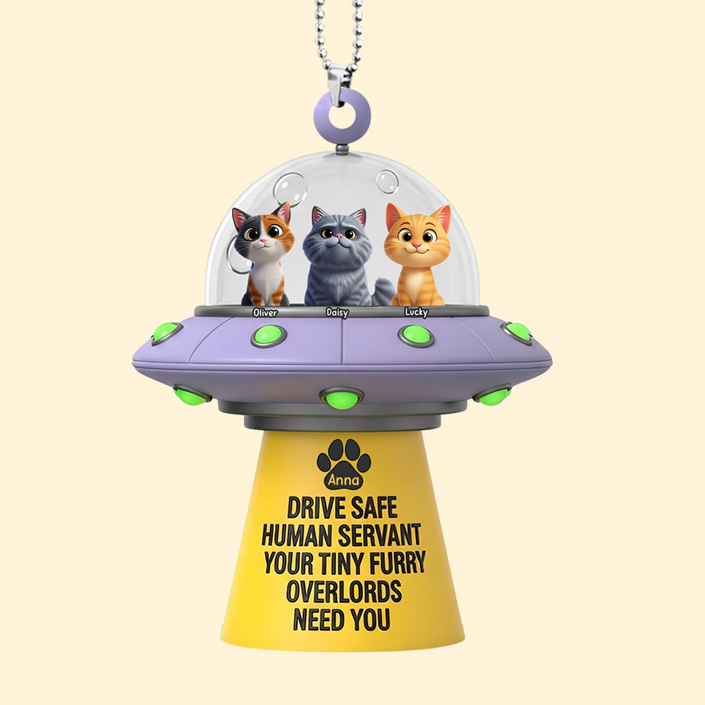 UFO Furry Overlords Car Ornament - Personalized Christmas Gifts For Cat Lovers 06tgqn280725-Homacus