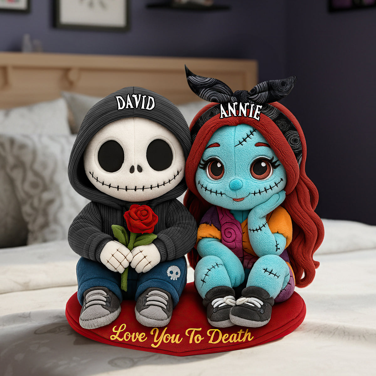 Spooky Cute Couples Pillow - Personalized Gifts For Couples 08HULU111125-Homacus