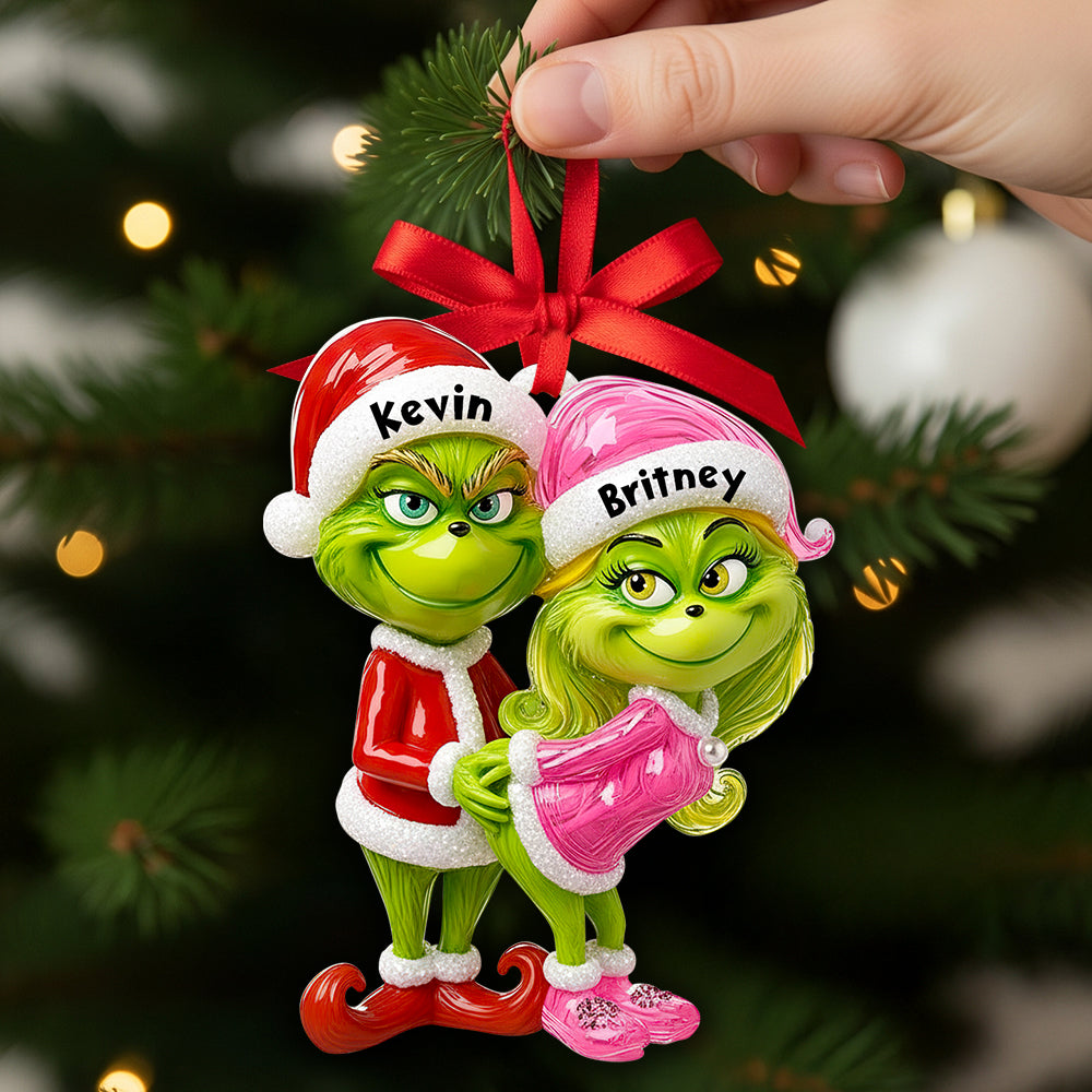 Green Couple Christmas Ornament Personalized Gifts For Couple 03DTDT130925-Homacus
