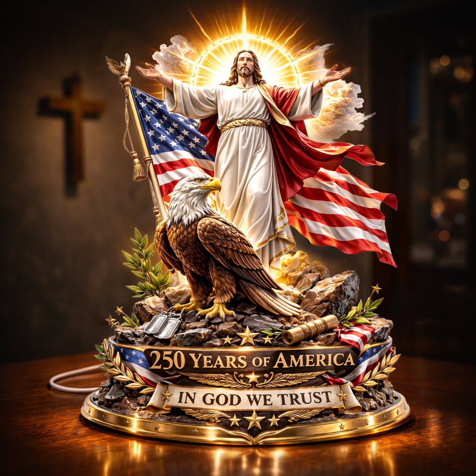 United In Faith 250 Years Anniversary Light Box - Personalized Gift For Christian 03TYLU030326-Homacus