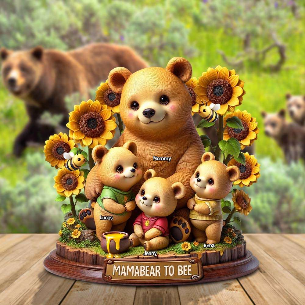 Bear Mom Plaque - Personalized Gifts For Mama Bear 02qhtn010425-Homacus