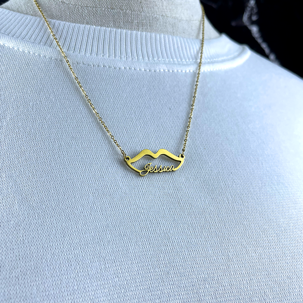 Personalized Name Necklace - Sweet Kiss Charm 38-Homacus