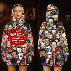 I Like Horror Movies, Gift For Horror Movie Fan, Personalized Hoodie, Horror Oversized Hoodie, Halloween Gift 01HUHN180723-Homacus