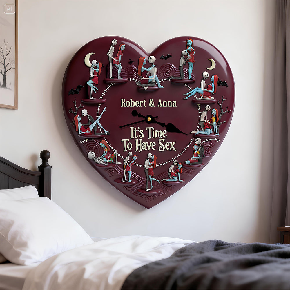 Cheeky Couple Wall Clock - Personalized Gifts For Couple 1 Layer Acrylic Hanging Wall Clock 02NADT261225-Homacus