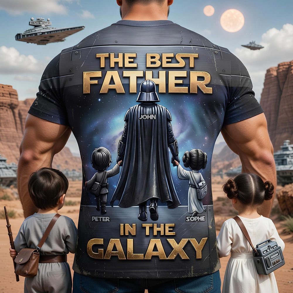 The Best Father In The Galaxy Shirt - Personalized Gifts For Dad 02NADT040426-Homacus