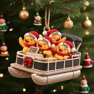 Ducking Fun Pontoon Ride Ornament - Personalized Gifts For Pontoon Lovers 03QHLU161026-Homacus