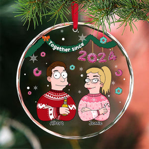 Personalized Gifts For Couple Christmas Crystal Ornament 03TOLU301024HG-Homacus