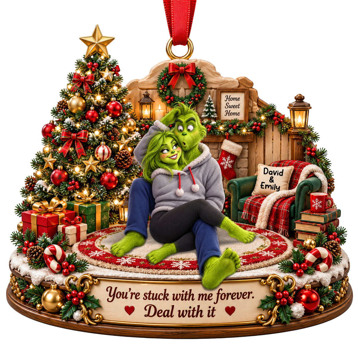 Furry Mischief Couples Acrylic Ornament - Personalized Christmas Gifts For Couples 10toqn210926