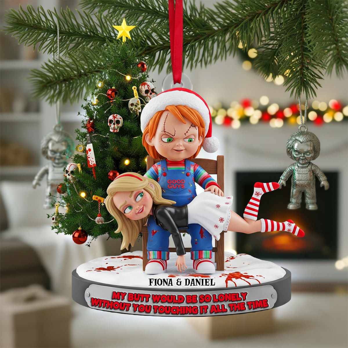 Mischievous Doll Couple Ornament - Personalized Christmas Gifts For Couple 01NALU090925-Homacus