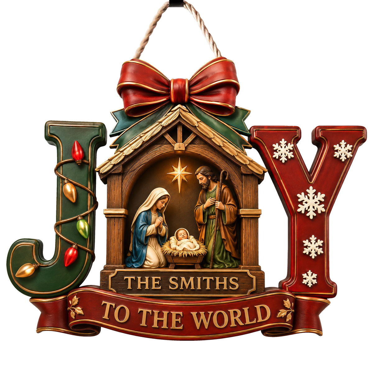 Jesus Joy To The World Acrylic Sign - Personalized Gifts For Christian Christmas Acrylic Sign 01HAQN060826