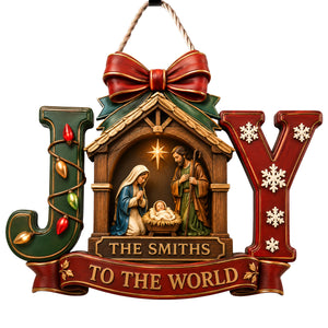 Jesus Joy To The World Acrylic Sign - Personalized Gifts For Christian Christmas Acrylic Sign 01HAQN060826