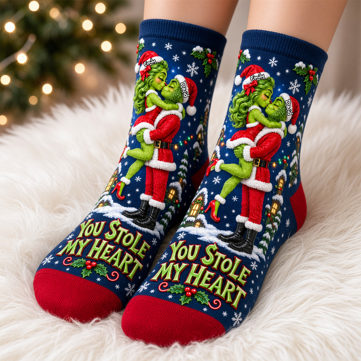 You Stole My Heart Middle Tube Socks - Personalized Gifts For Couple Socks 09TYDH170926-Homacus