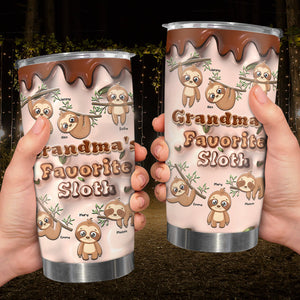 Personalized Gifts For Grandma Tumbler 02xqmh080225 Grandma's Favorite Sloths-Homacus