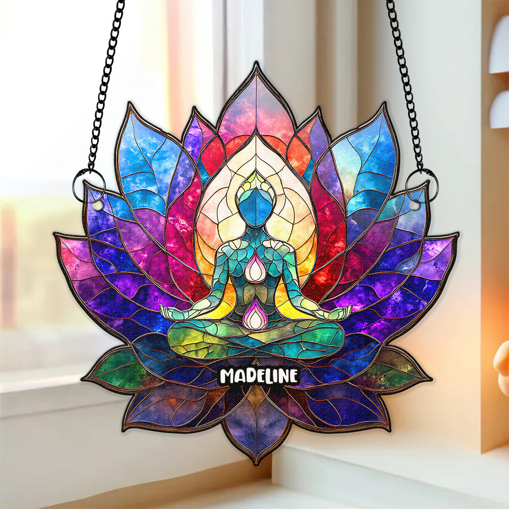Yoga Girl Suncatcher Ornament - Personalized Gifts For Yoga Lovers 05humg170725-Homacus