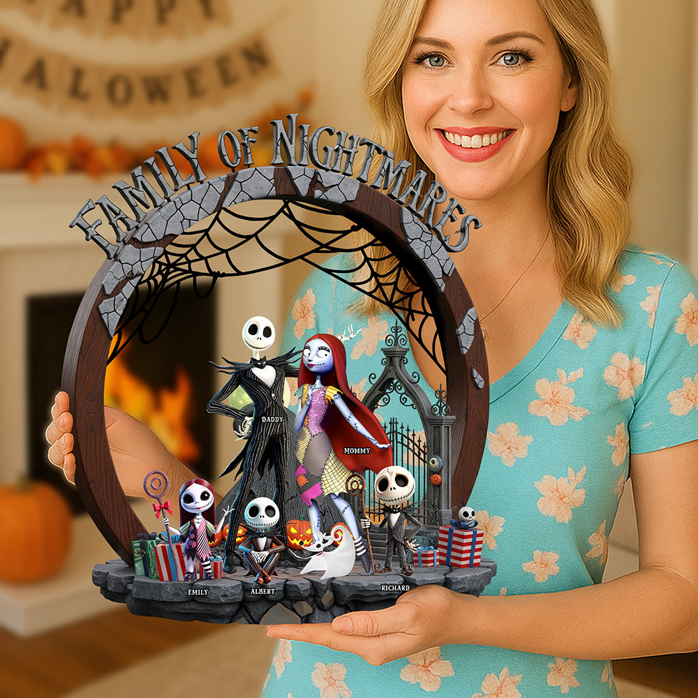 Horror Family Wood Sign - Personalized Halloween Gifts For Family 01ohqn250825-Homacus