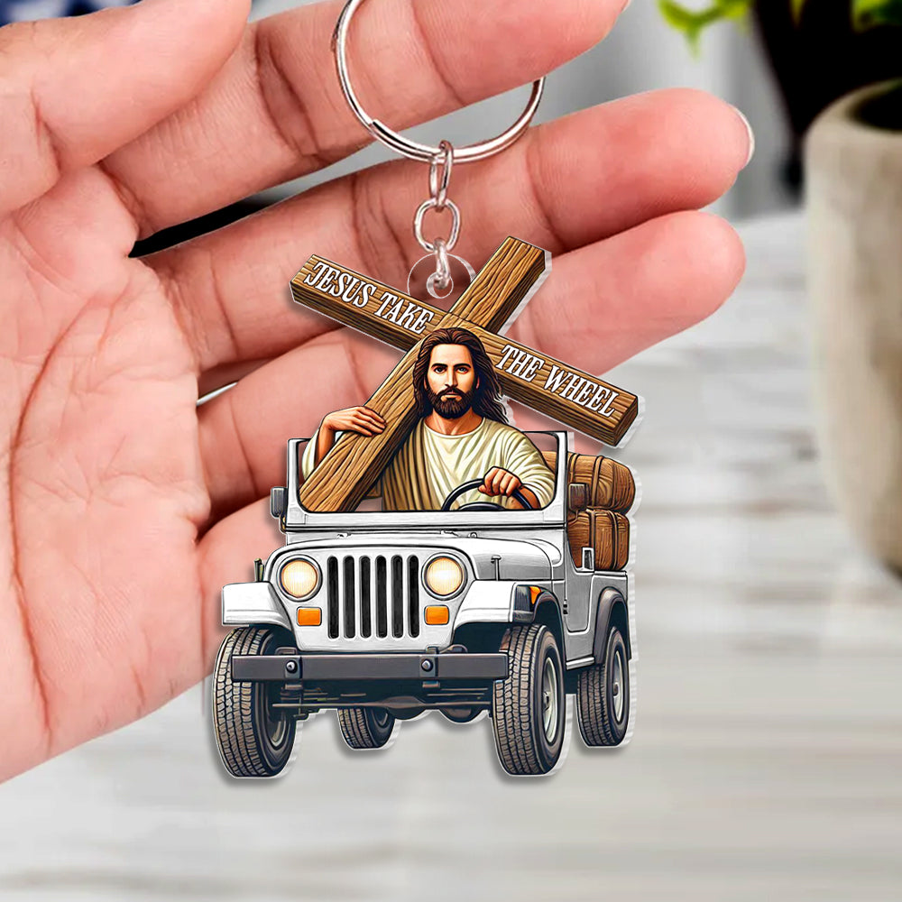 Gifts For Christian Keychain 04ohtn070125 Jesus Take The Wheel-Homacus