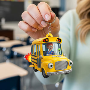 Adventure School Bus Acrylic Keychain - Personalized Custom Photo Gifts For Teacher 01NALU270825-Homacus
