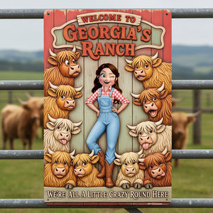 Highland Cow Farm Print Metal Sign - Personalized Gifts For Farmer 02nata200126-Homacus