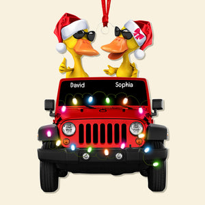 Personalized Gifts For Off-road Car Lovers Family And Couple Christmas Duck Ornament 02qhqn011022-Homacus