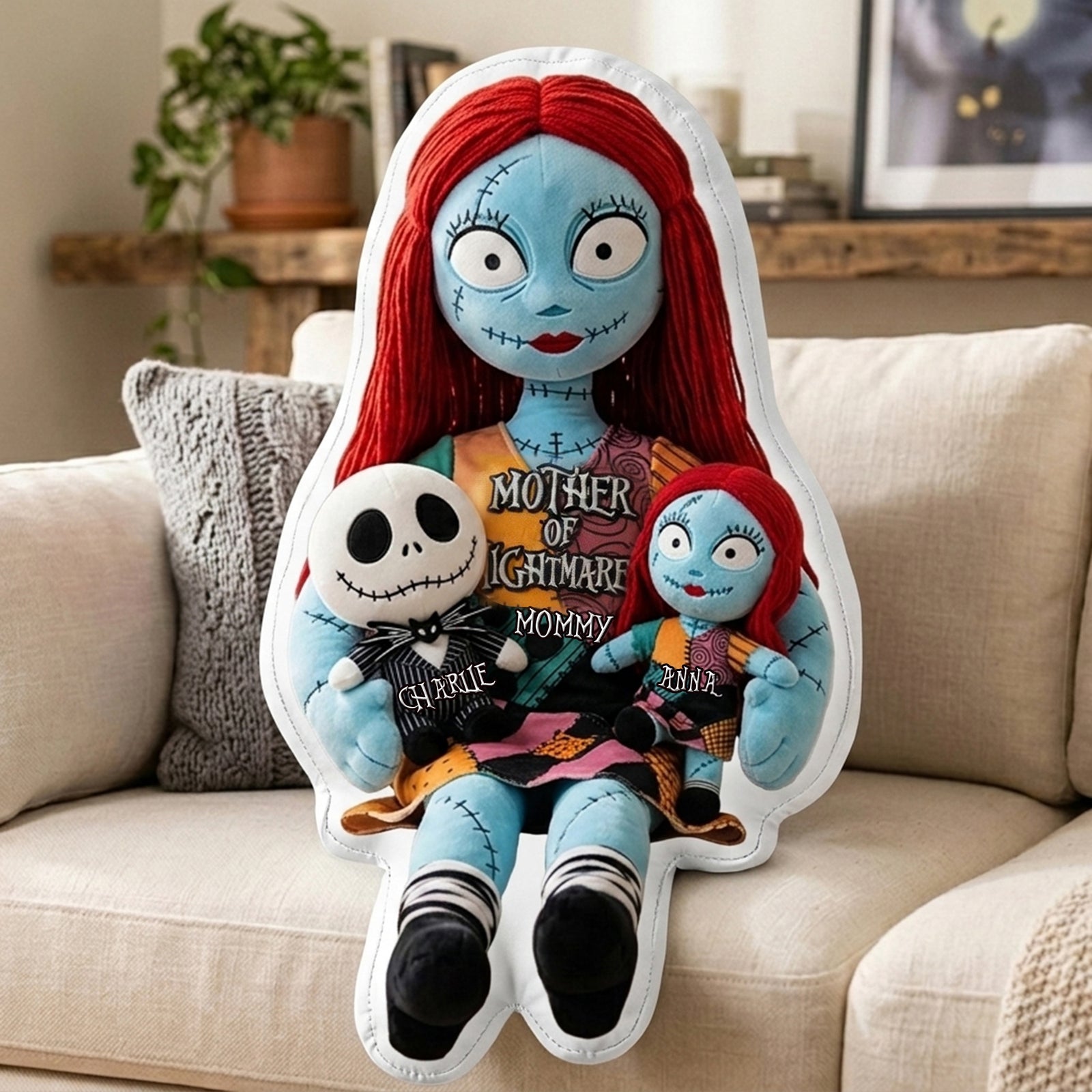 Mom & Little Spooky Shaped Pillow - Personalized Gift For Mom 05OHLU090326-Homacus