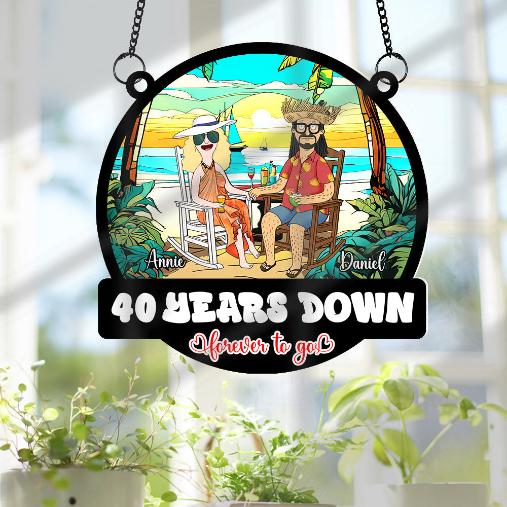 Burger Couple Suncatcher Ornament - Personalized Anniversary Gifts 03TOLU080225PA-Homacus