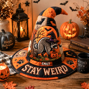 Special Raccoon Quilted Witch Hat, Personalized Gift For Halloween 03qhdh180826