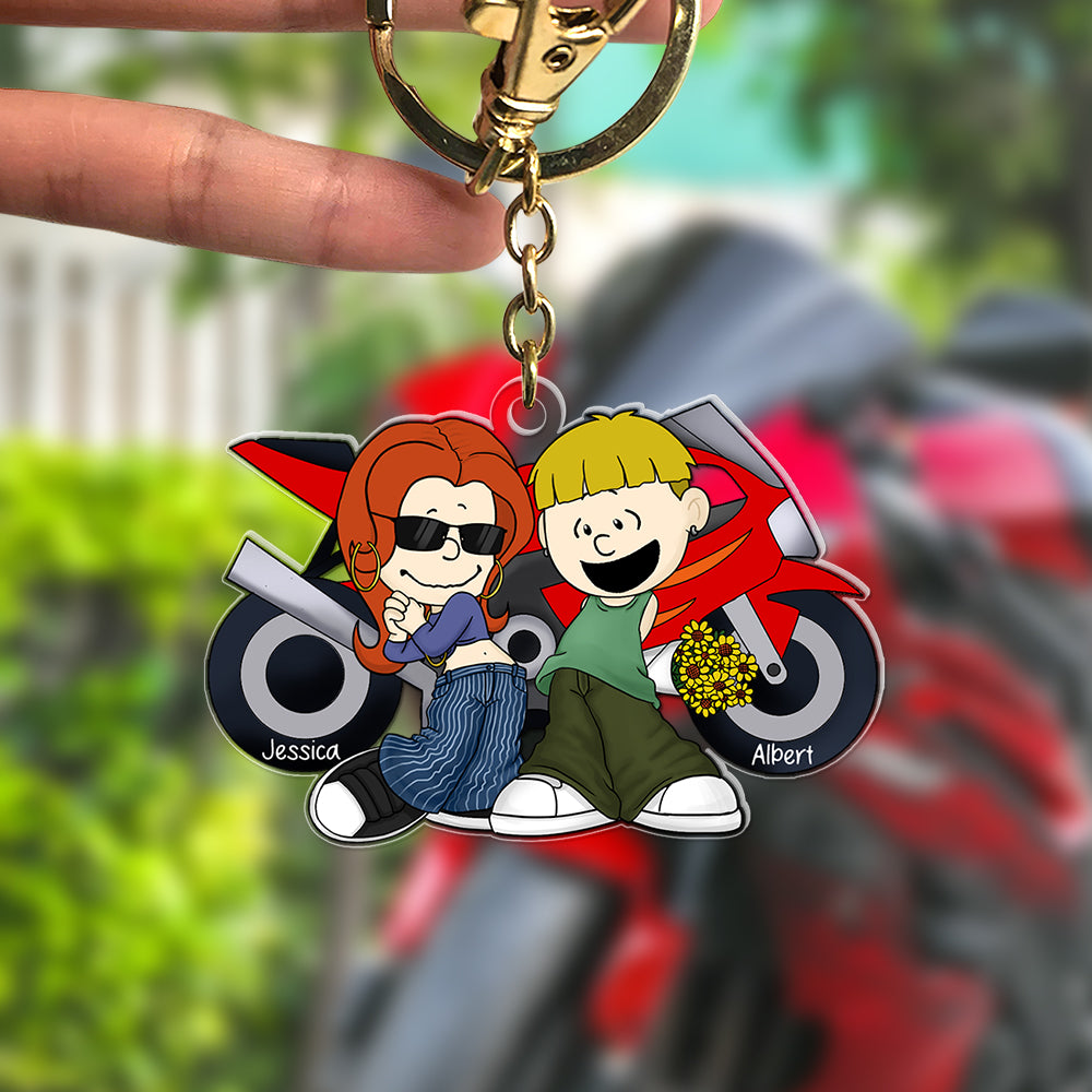 Personalized Gifts For Motorcycle Couple Keychain 05ohqn070125hg-Homacus