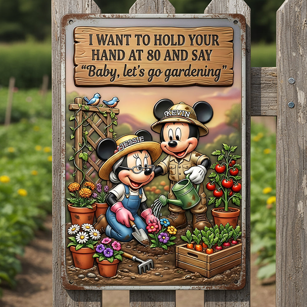 Couple Gardening Metal Sign - Personalized Gifts For Couples 02tota220126-Homacus