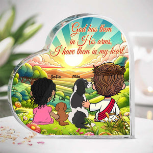 Personalized Gifts For Dog Lovers Heart Plaque, God Has You In His Arms 04TGMH070325HG-Homacus