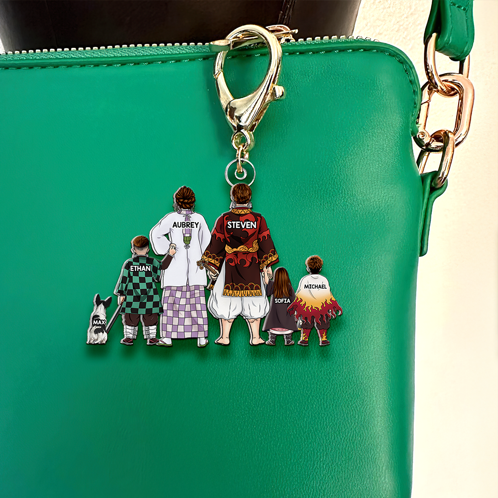 Personalized Gifts For Family Keychain Anime Family 03QHHU240225HG-Homacus