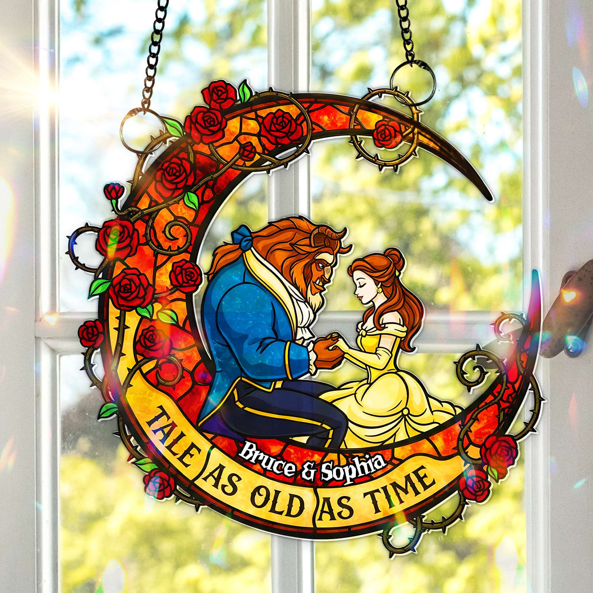 Fairytale Couple Suncatcher Ornament - Personalized Gifts For Couple 01HULU080825-Homacus