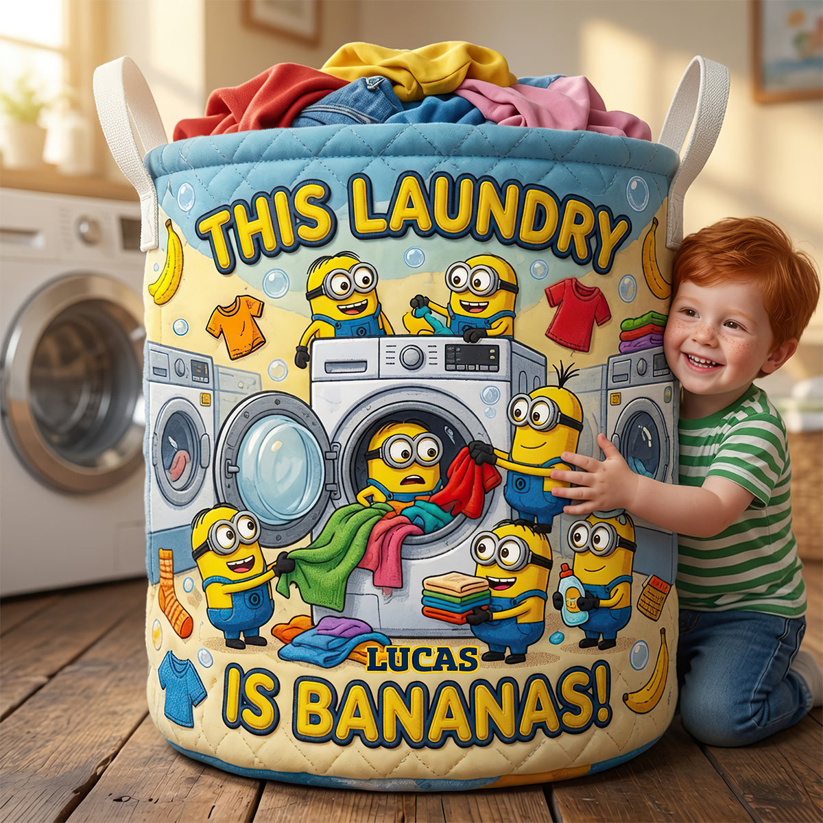Funny Quilted Laundry Basket Personalized Gifts 06TYDT090726-Homacus