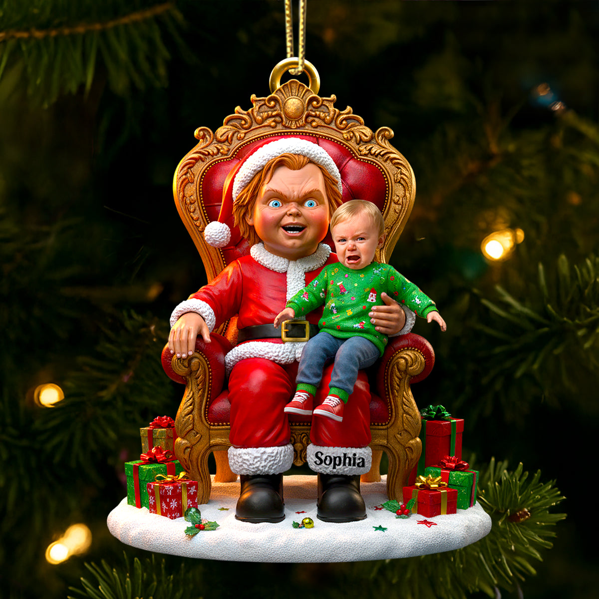 Horror Santa Custom Photo Ornament Christmas Gifts 01DTDT100925-Homacus